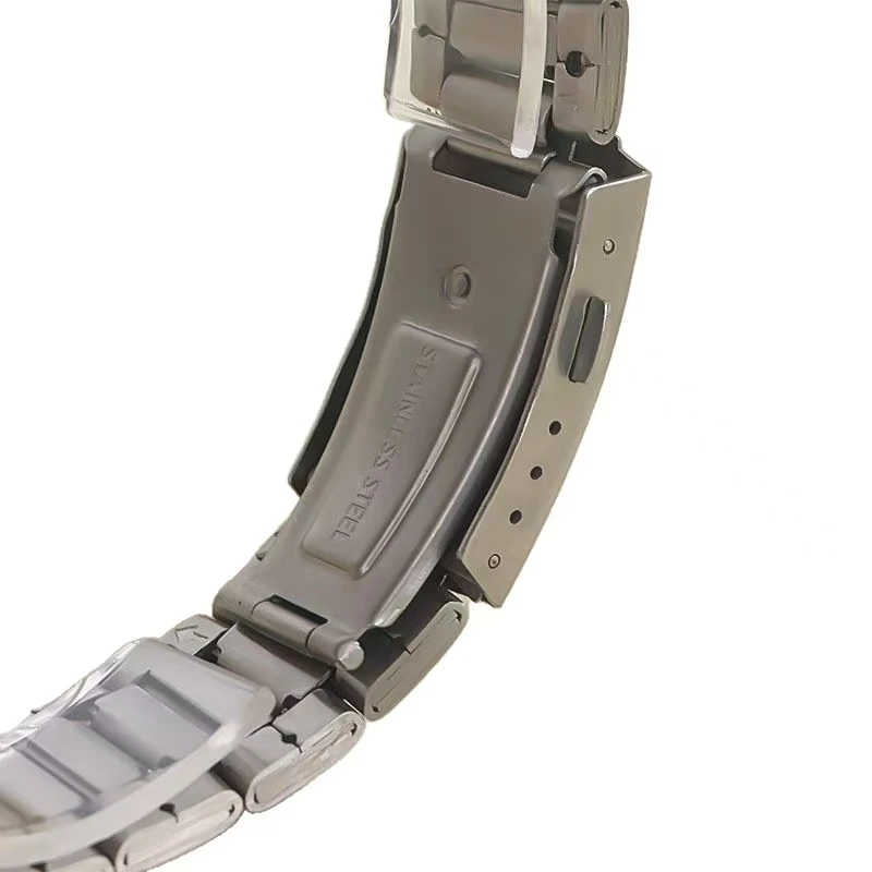Golden steel strap suitable for 1200 men's and women's watches, stainless steel double snap buckle, arc head, stainless steel me