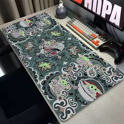 Gamer Mouse Pad Gaming Accessories Non-slip Mat M-Mandalorian Baby Y-Yoda HD Printed Laptop Mousepad Keyboard Extended Desk Mat