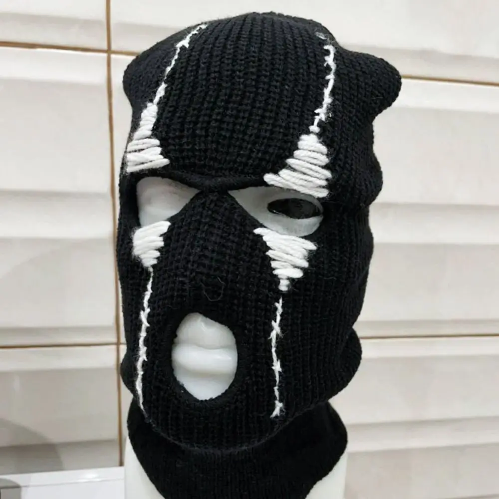 Festival Decoration Hooded Halloween Balaclava Party Vintage Knitted Hat Handmade Beanie Cap for Men Women