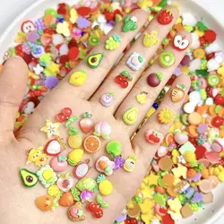 Simulated Fruit Series Mixed Nail Art Decorations 3D Resin Cherry Avocado Lemon Nail Charms Accessories for DIY Manicure Crafts