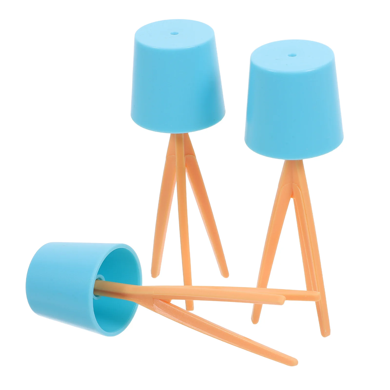 

3Pcs Dollhouse Floor Lamps Blue Mini Table Lamp Realistic Miniature Furniture Lighting and Decor Table Lamp Dollhouse Decor