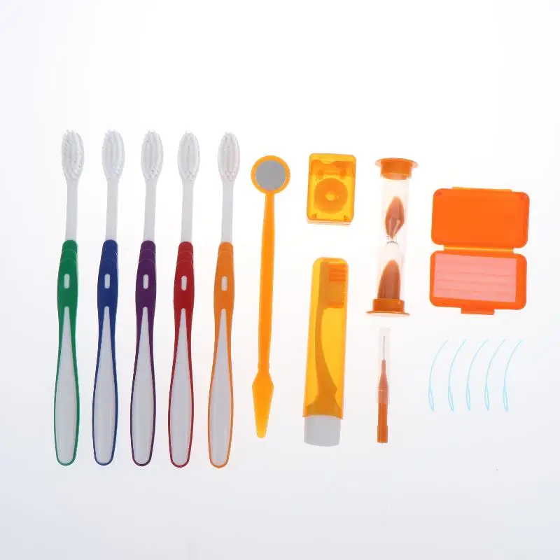 8Pcs Reusable Dental Teeth Care Kit Portable Oral Cleaning Whitening Tool Set for Adult Daily Home Travel Use