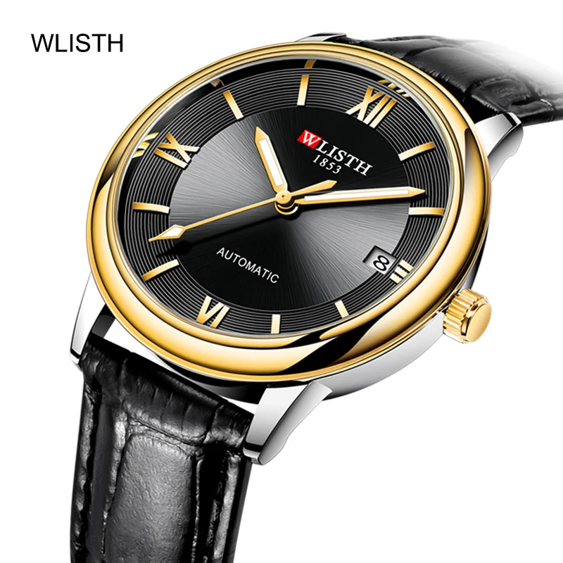 

Luxury Brand Watches for Men Automatic Mechanical Men's Watches Waterproof Leather Clock Automatic Mechanical Wristwatch Reloj