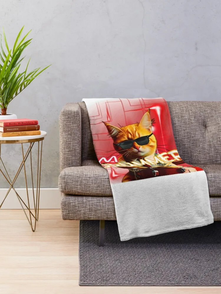 Jazz Cat Drummer Throw Blanket Hair Multi-Purpose for sofa Blankets