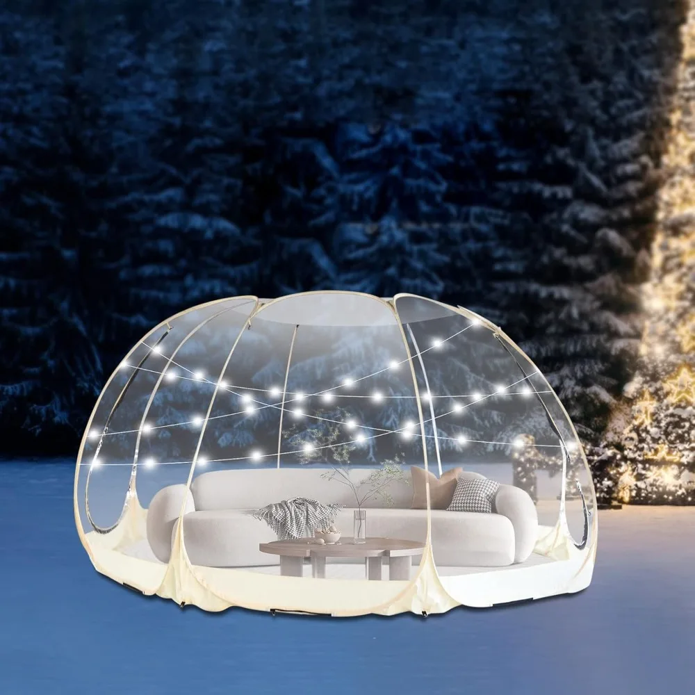 Greenhouse Garden Dome Igloo - Large 12x12x7FT Bubble Tent for 6-10 People - Weatherproof Screen House for Patios and Parties