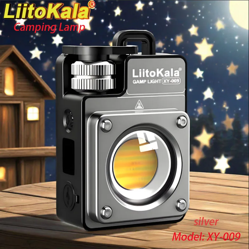 Liitokala XY-009 Silver Multifunctional Camping Lamp Built-in Rechargeable Battery Strong Light Illumination Outdoor Portable La