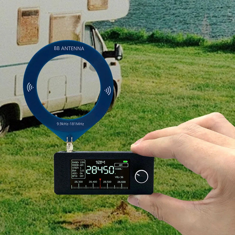 SI4732 0.5-108mhz Pocket Mini Radio 1.9inch IPS Screen All Band Radio Receiver with 2pcs Antenna HF SW MW VHF Radio