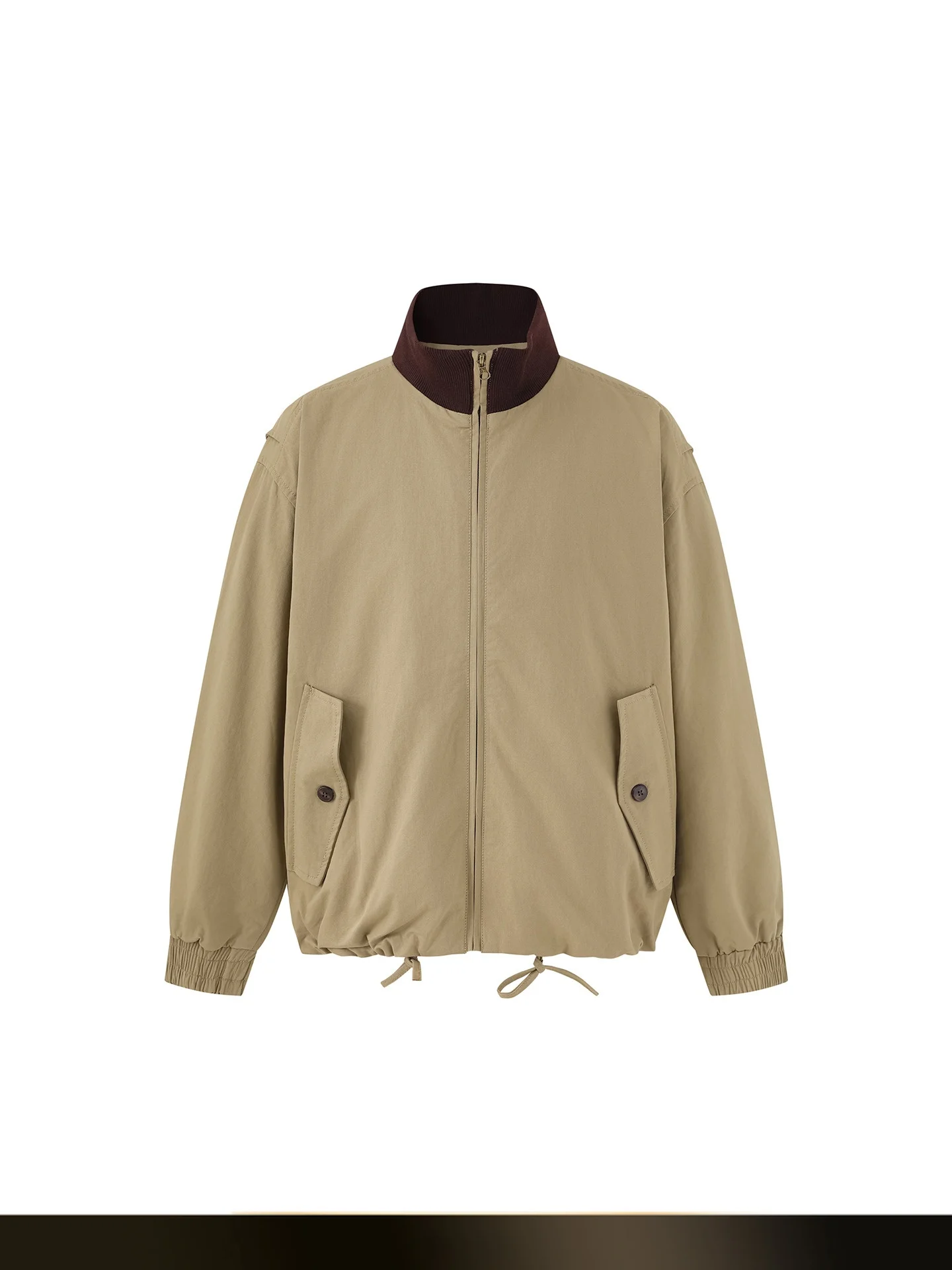 

American Barn Sle Color Blo Collar Work Jaet Men Loose Casual Outerwear Autumn New Vintage Cotton Long Sve Zipper