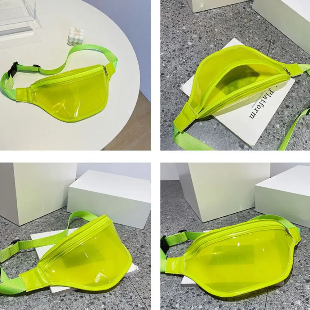 

Casual Waterproof Transparent Waist Bag Zipper Shoulder Bag Pvc Chest Bag Message Bag Banana Bag Transparent Pack Outdoor