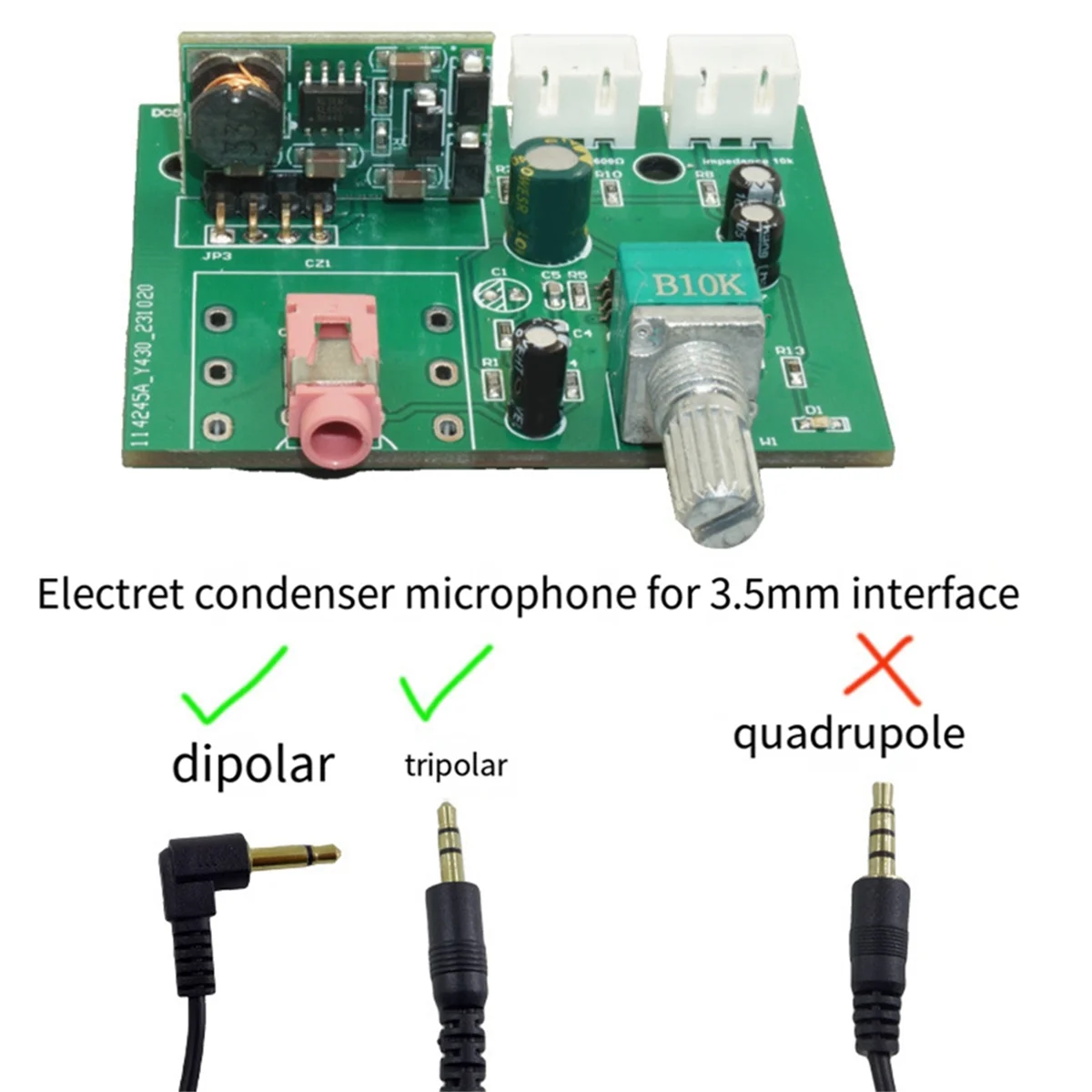 ABDQ-динамический микрофонный конденсаторный усилитель, предусилитель, микрофонный звукосниматель, модуль усиления небольшого сигнала, интерфейс 6,5 мм