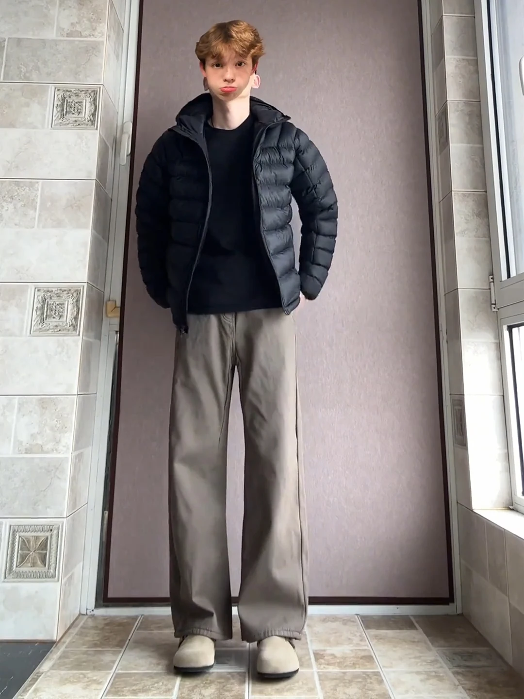 

Men's Winter Thickened Fleece High Waist Straight Leg Jeans Vintage Style Workwear Trousers Comfortable Straight Cut Pants