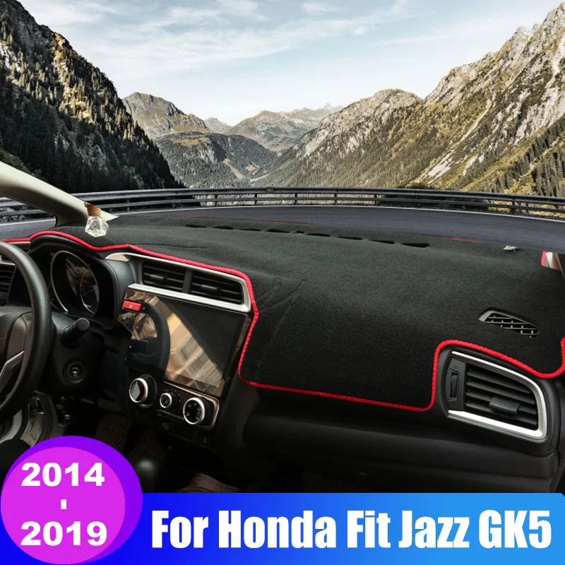 

Для Honda Fit Jazz 2014 2015 2016 2017 2018 2019 GK чехол для приборной панели автомобиля, избегайте световых ковриков, солнцезащитный козырек, чехол с защитой от УФ-лучей, аксессуары