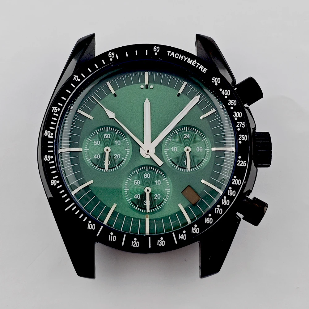 Boîtier de montre VK63 pour hommes, boîtier en acier inoxydable, boîtier en verre Aleck, logo personnalisé, cadran adapté au mouvement VK63, accessoires de montre