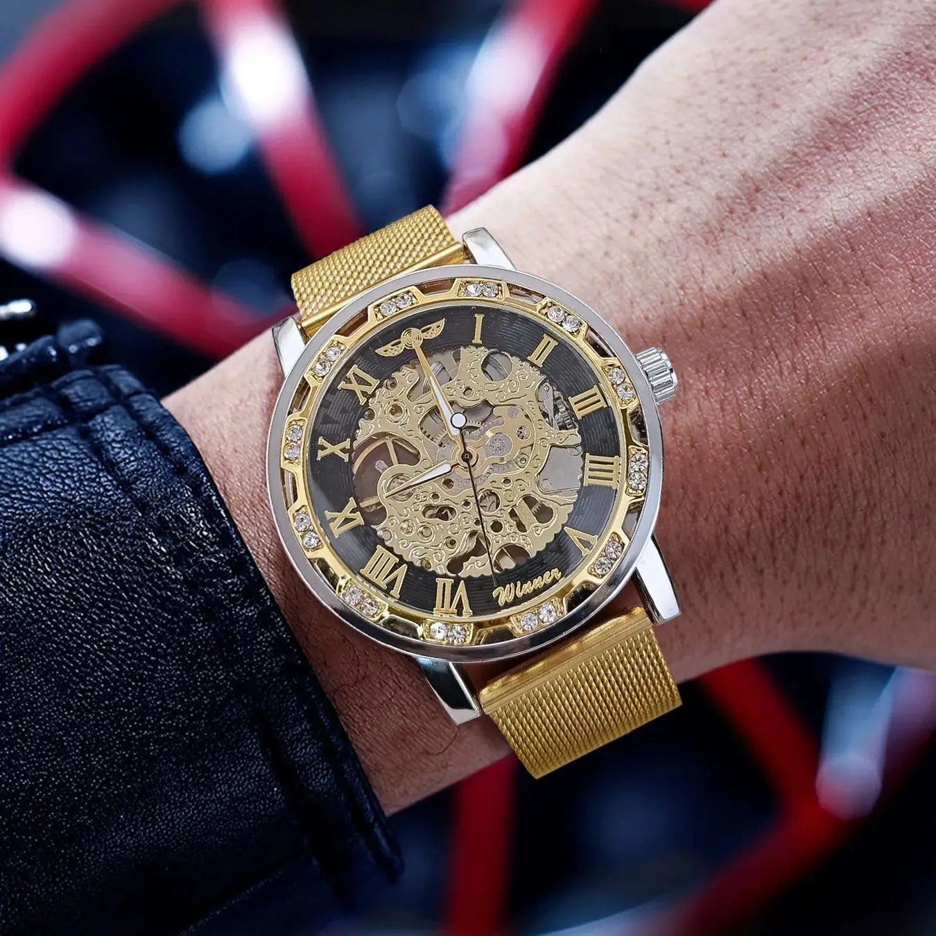 

Мужские механические часы без батареек, дизайн скелета, мужские механические часы, модные светящиеся механические наручные часы, мужские часы