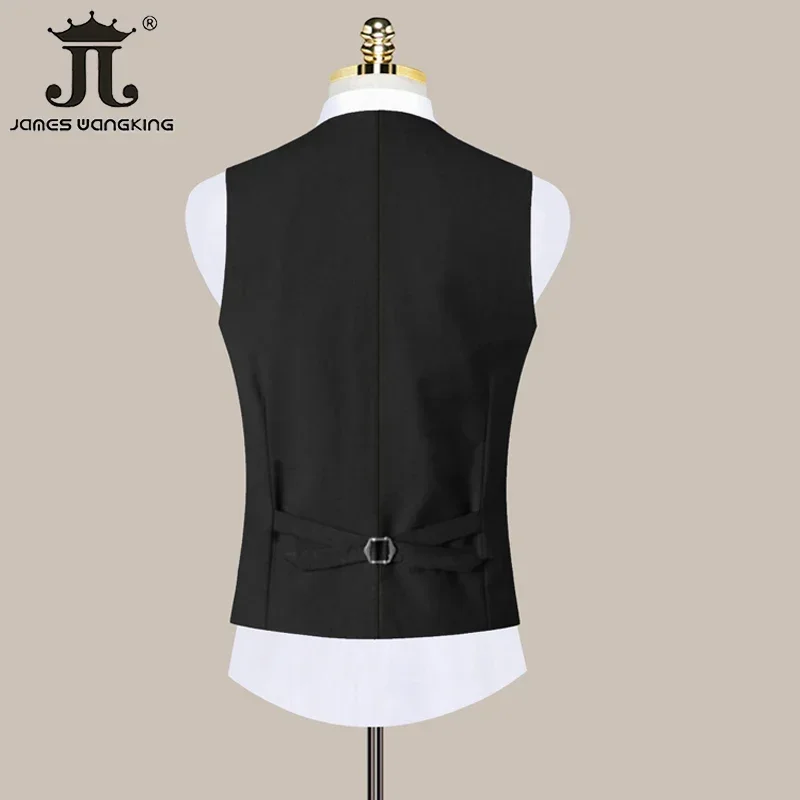 High-end Brand Boutique Fashion Formal Solid Color Business Office Suit Vest Groom Wedding Dress Party Male Waistcoat