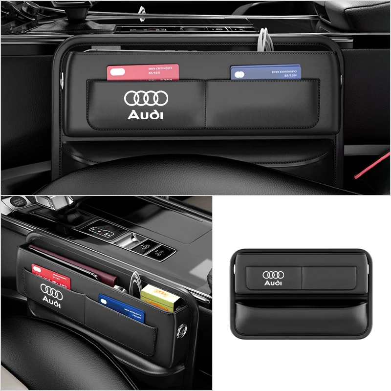 Car Seat Crevice Storage Box Crevice Organiser Seam Filler Pocket For Audi A1 A3 A4 A5 A6 A7 A8 Q2 Q3 Q5 Q7 Q8 Quattro S7 S8 