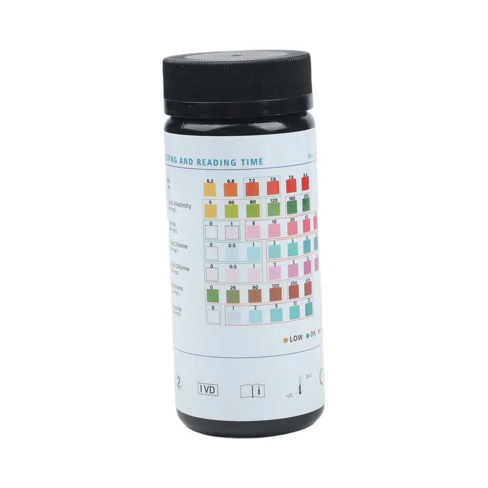 Water Quality Kit Pool Test Strips For Pool Maintenance Bromine PH Hardness Cyanuric Acid For Hot Tubs Water Quality Testing