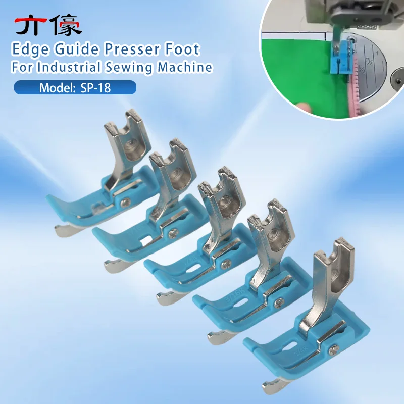 SP-18 Plastic Right Edge Guide Presser Foot Embedded Line Foot For Industrial Sewing Machine Accessories 1/4 3/16 1/8 1/16 1/32