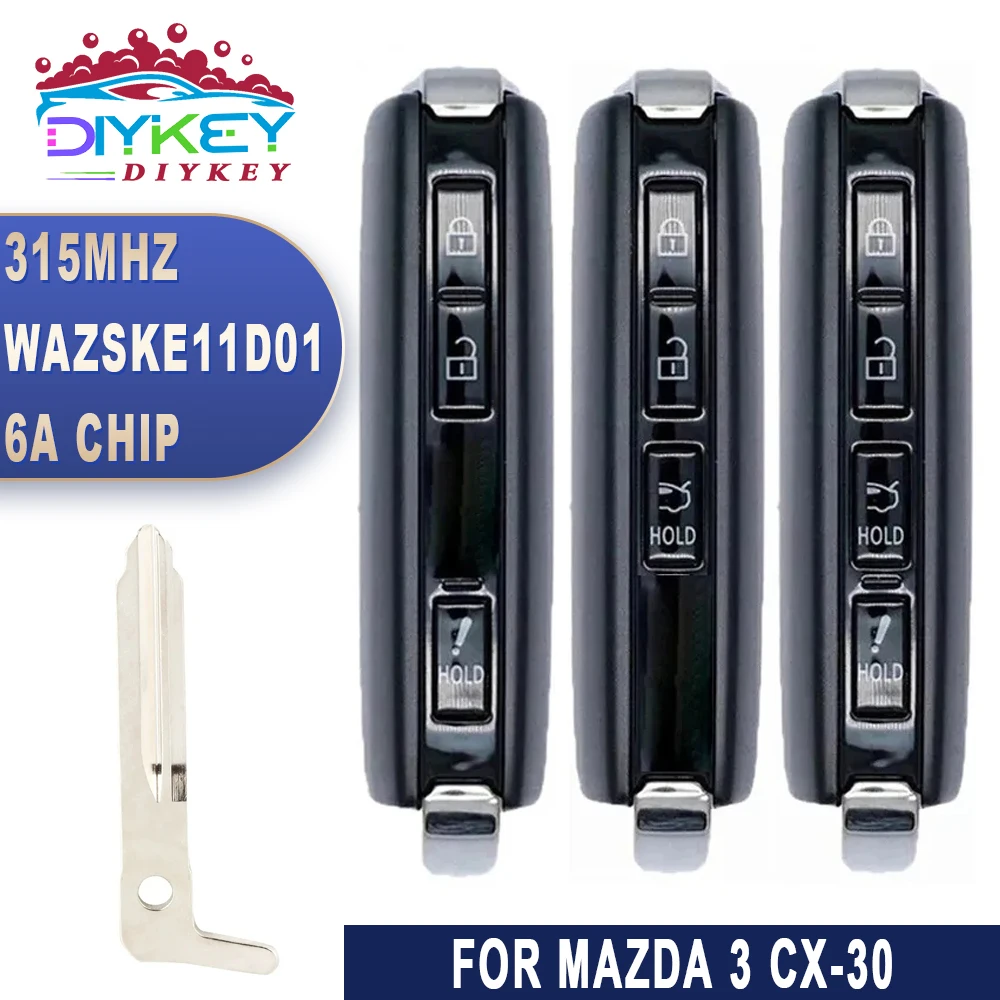 

DIYKEY Model: SKE11D-01 WAZSKE11D01 Key Fob 315MHz 6A CHIP For Mazda 3 Mazda3 CX-30 CX30 2019 2020 2021 2022 2023 Keyless Remote