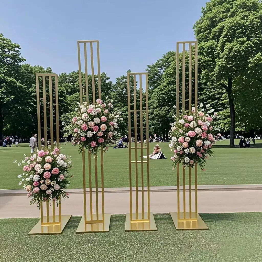 

Metal Wedding Arch Stand | Shiny Metallic Gold Rustproof Frame for Christmas & Party Decor | Balloon Floral Entrance Backdrop