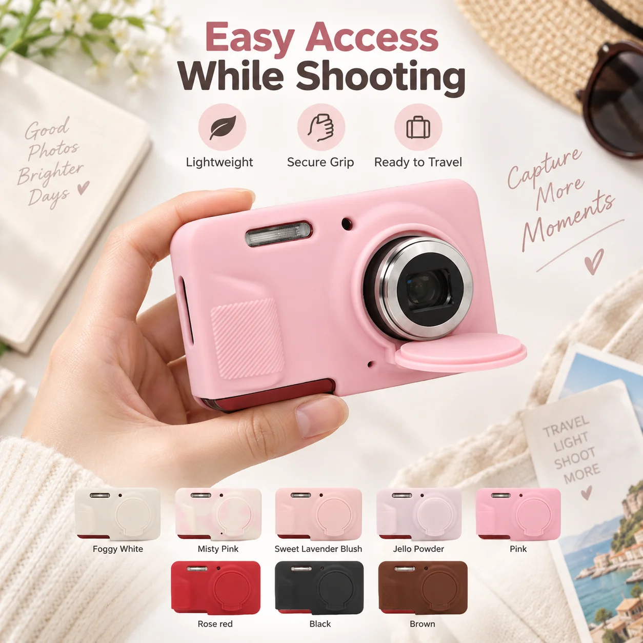 Silicone Case for Kodak PIXPRO FZ55 Camera Protective Cover Shockproof Camera Sleeve with Lens Cap