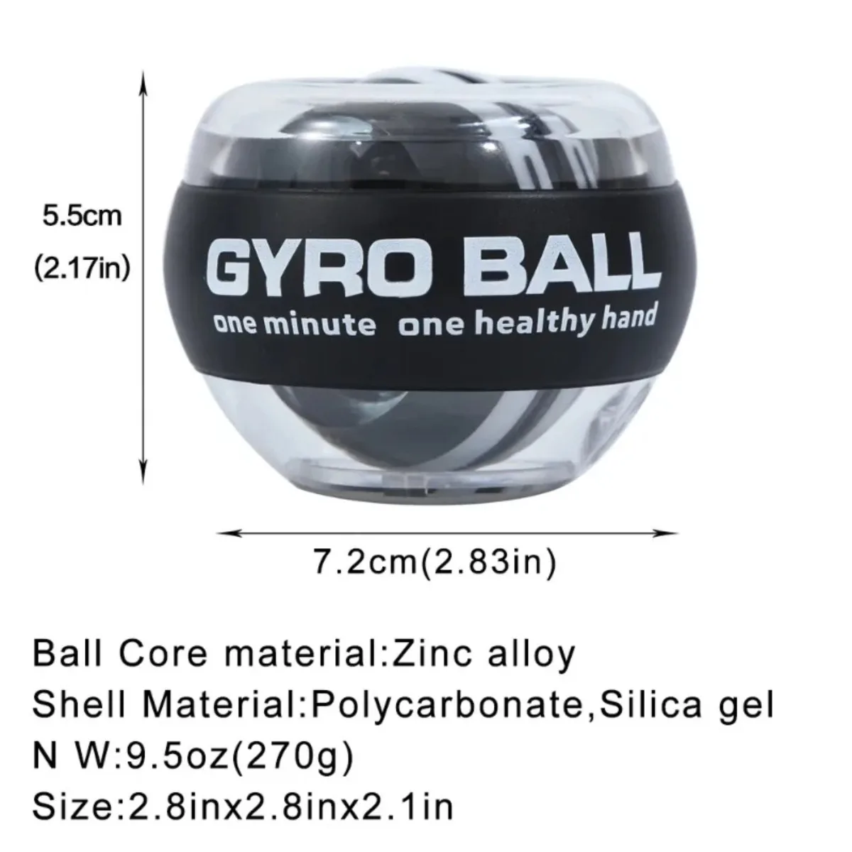 Self-Starting Wrist Gyro Ball Power Trainer, Auto Spin Forearm Strengthener, Hand Finger Exercise Tool for Adults