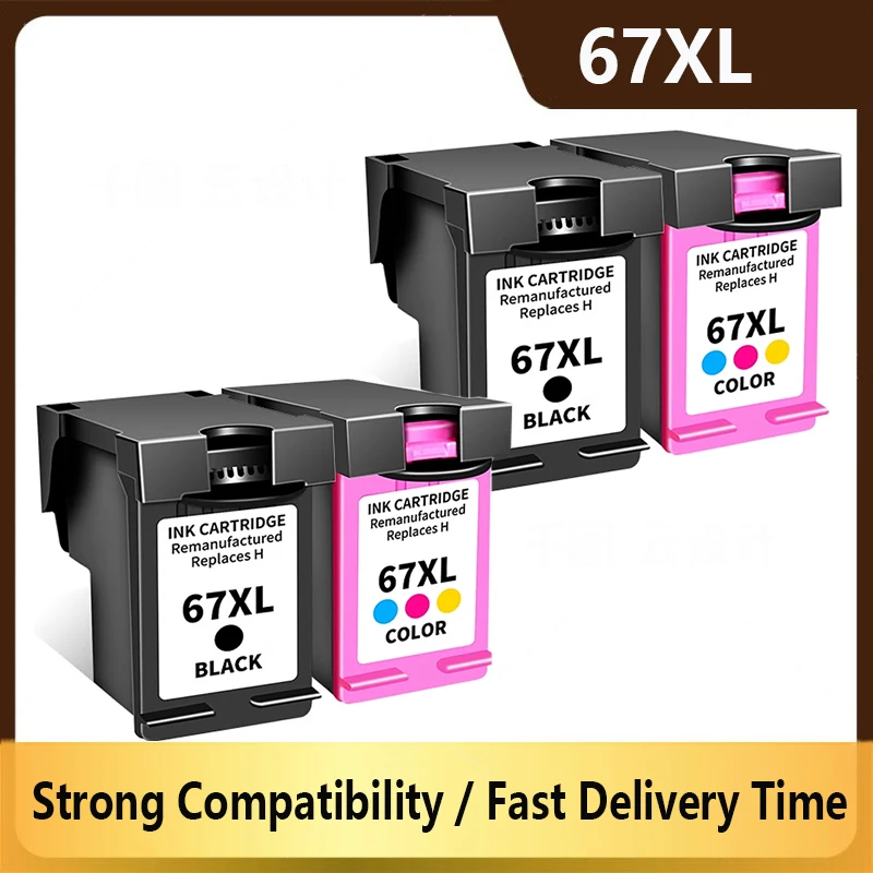 

67XL Ink Cartridges 67XL Replacement for HP 67 67XL for HP DeskJet 2700 2700e 2755e 2755 4155e 4155 Printers