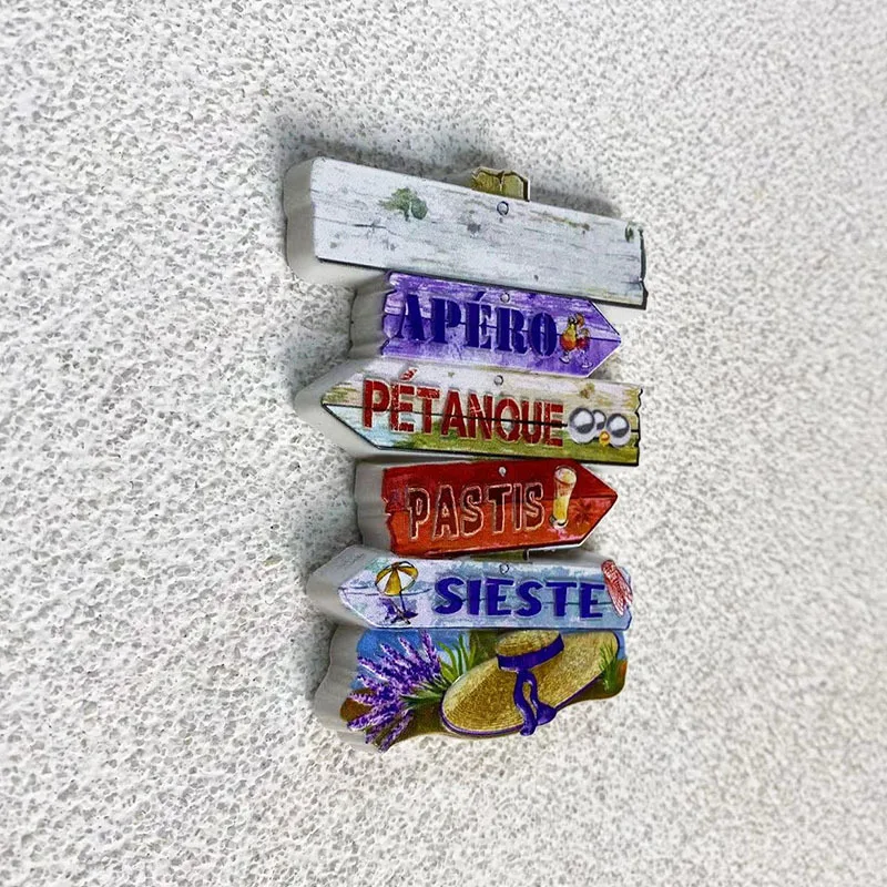 مغناطيس ثلاجة من الراتنج ثلاثي الأبعاد من بروفانسال الفرنسي - مغناطيس المطبخ المزخرف من أبيرو، بيستانك، باستيس، سيست