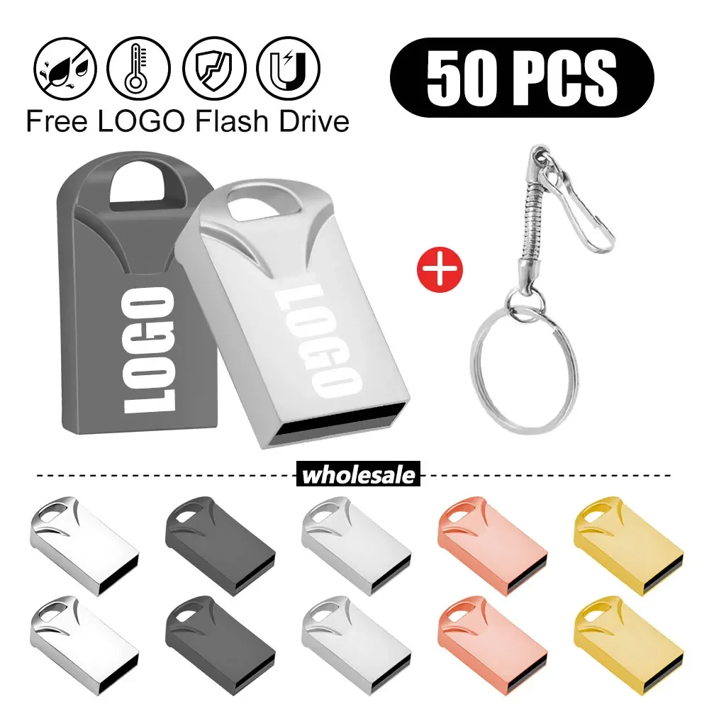 50pcs סופר מיני pendrive 4 ג 8 גרם 16g כונן פלאש usb 32g 64 גרם אחסון כונן עט קטן התקן זיכרון פשוט מקל u שרשרת דיסק מפתח