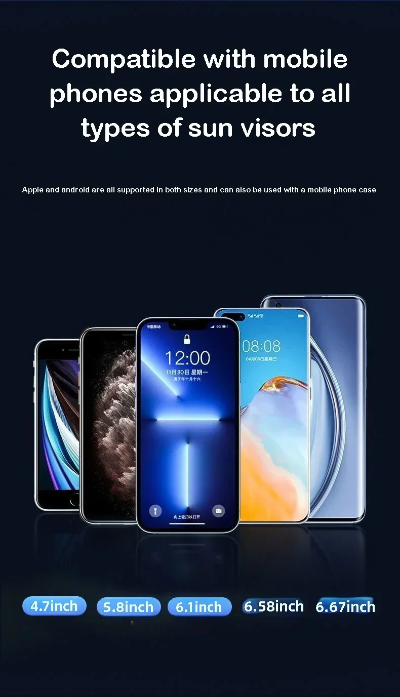 1 Autotelefonhalter, multifunktionaler 360-Grad-drehbarer Rückspiegelhalter, Sitzclip-Halter, 4,0-6,1 Zoll Handy-GPS-Halter – Detail 10