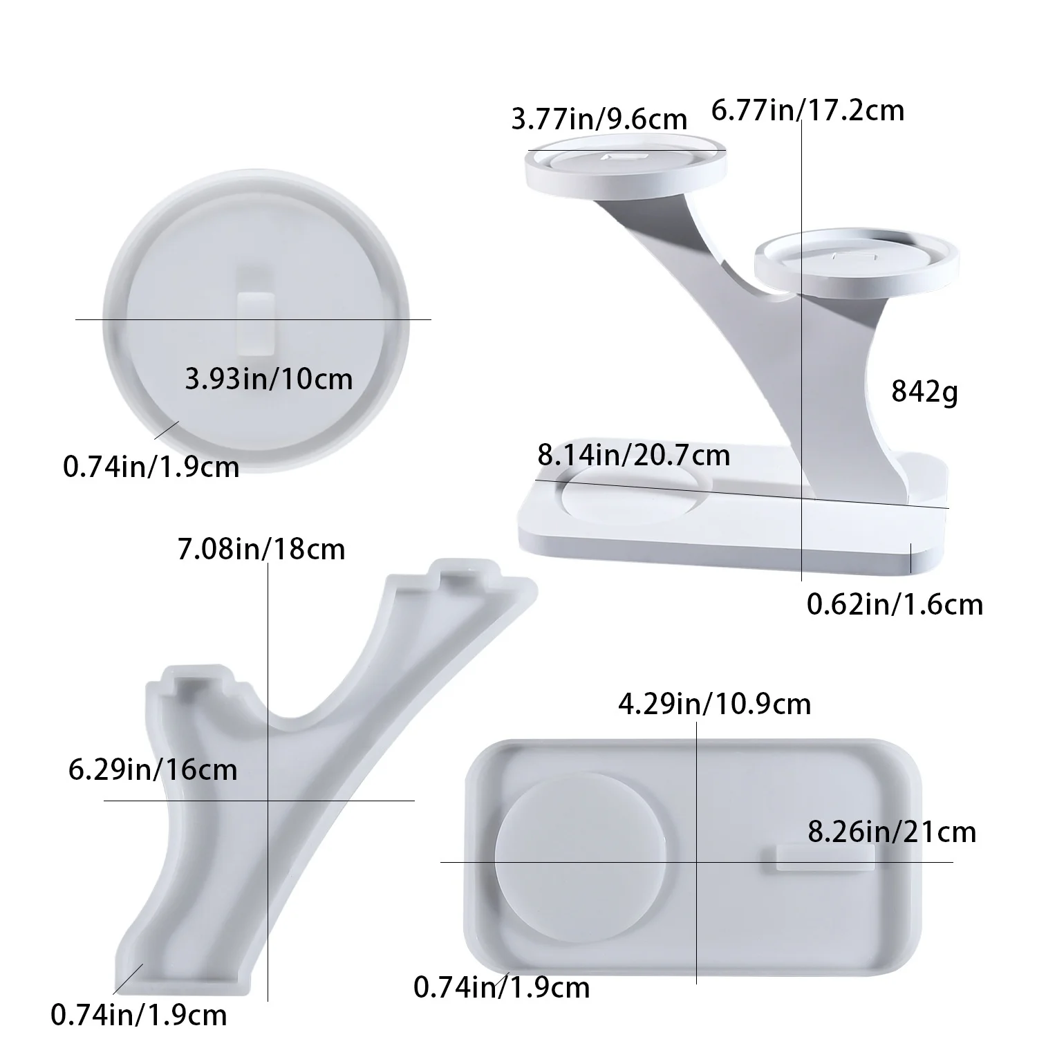 

DIY epoxy resin mold candlestick holder splicing ornament silicone mold plaster candle lamp stand display