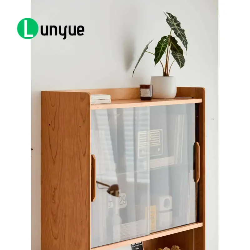 Modern Solid Wood Half-House Floor-to-Ceiling Bookcase Eco-Friendly Multi-Functional Wall-Mounted Display Stand Dust-Proof