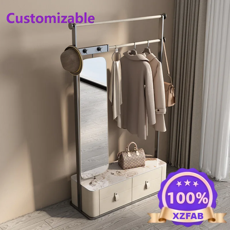 Factory Direct 2026 Top Percha de suelo a techo de pizarra de acero inoxidable, perchero italiano minimalista para dormitorio, i