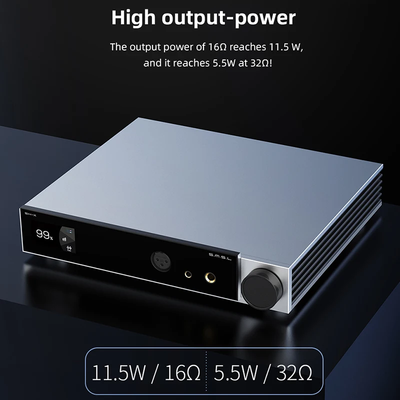 SMSL SH-X amplificatore per cuffie ad alta potenza ad alto guadagno HIFI bilanciato 4.4mm/6.35mm uscita preamplificatore SHX disponibile con SUX
