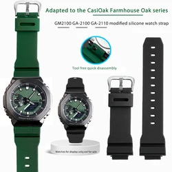 GM2100 GA2100 rubber strap 16mm For Casio GA-2100 Farmhouse Oak strap CasiOak GM-2100 GA-2110 SIlicone watch band bracelet