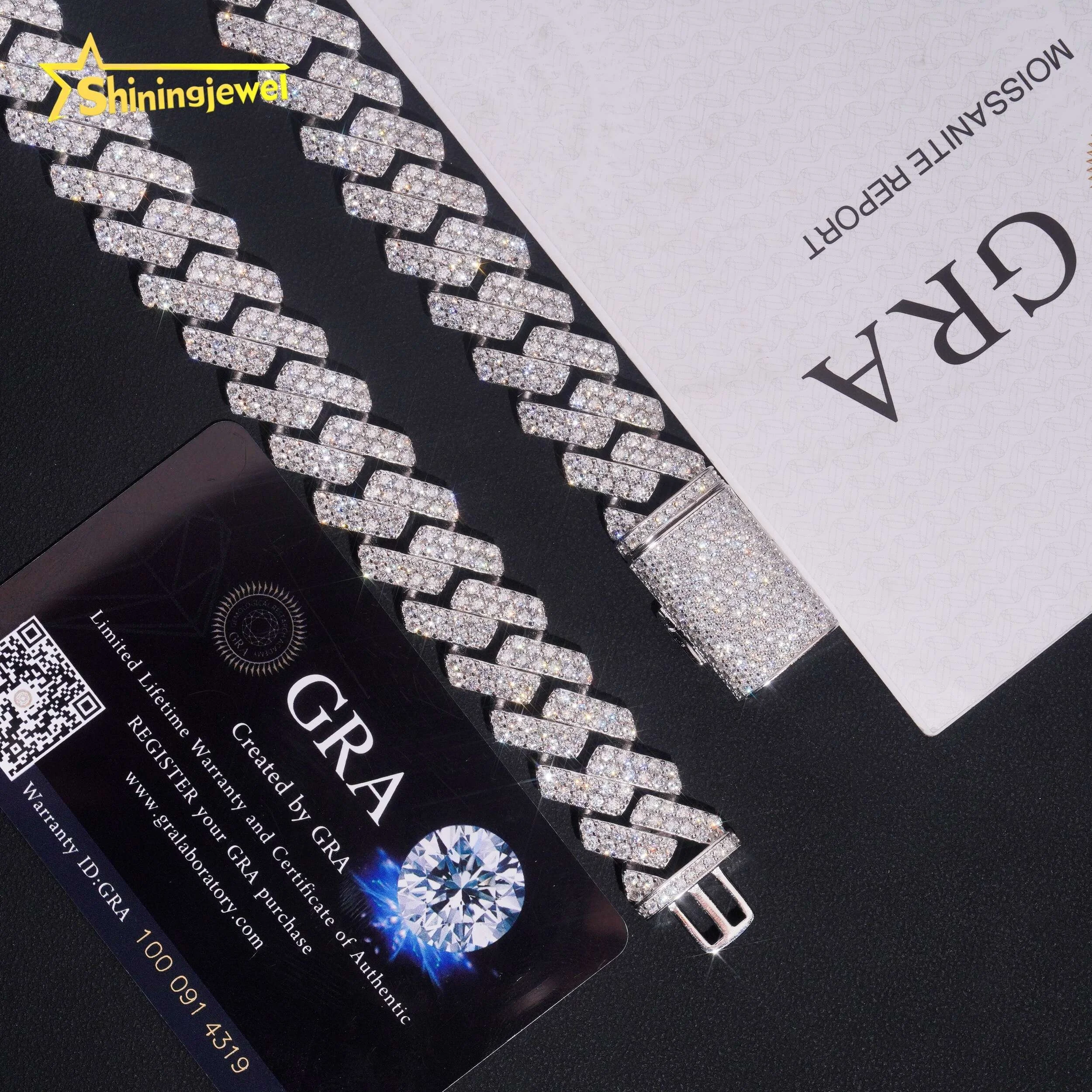 Kualitas Tinggi Rendah Harga T - Moissanite Cuban Link Chain Iced Out ulasan dan harga