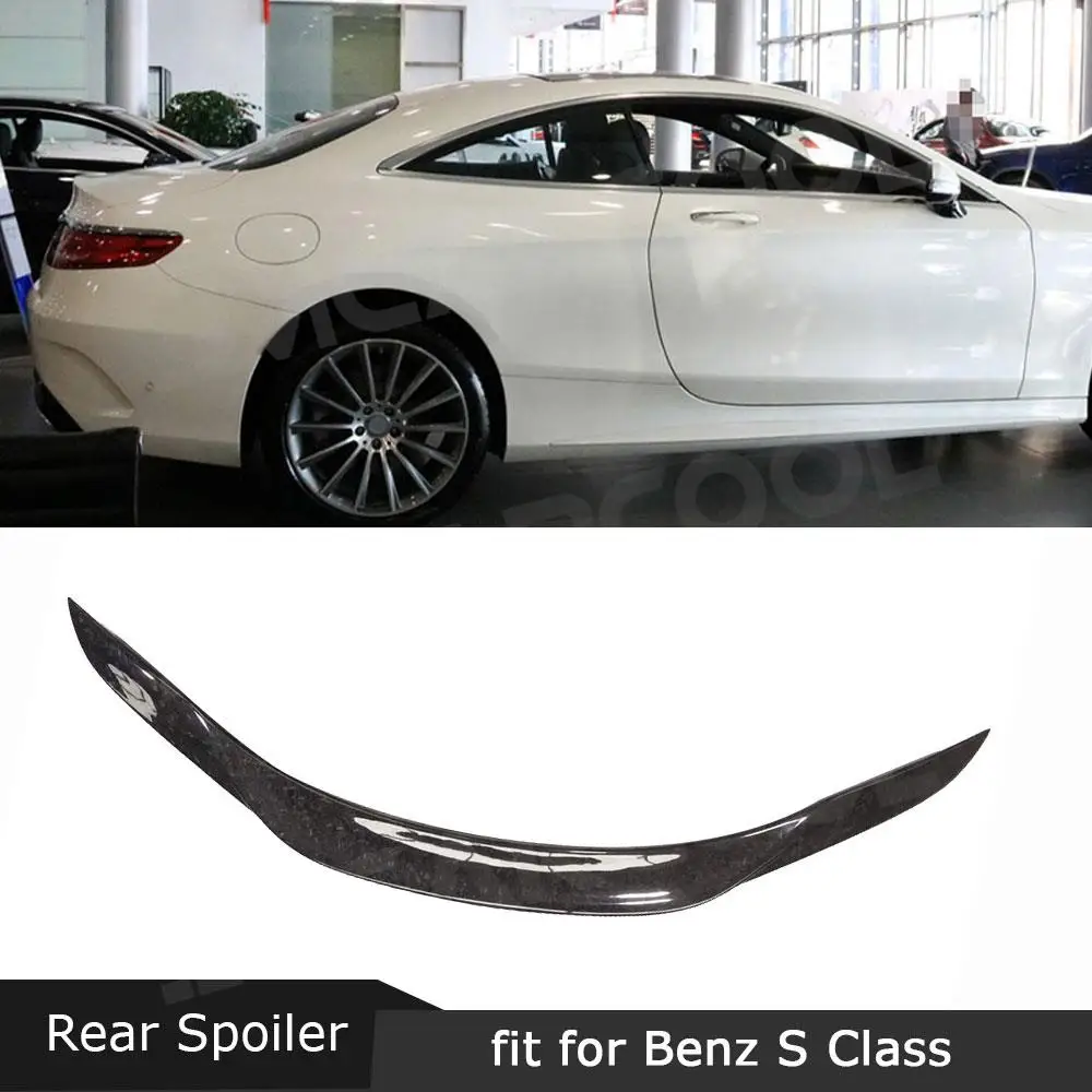 

Forged Carbon Fiber Car Rear Trunk Lip Spoiler Wing Decoration for Benz S Class W217 C217 S63 S65AMG Coupe 2015-2020 Accessories