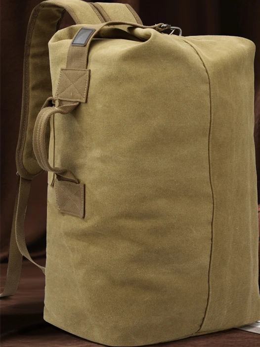 

Вместительная вертикальная мужская сумка для путешествий на открытом воздухе, походная сумка Wildern Cam Bapa, холщовая сумка для альпинизма с двумя плечевыми ремнями Ret...