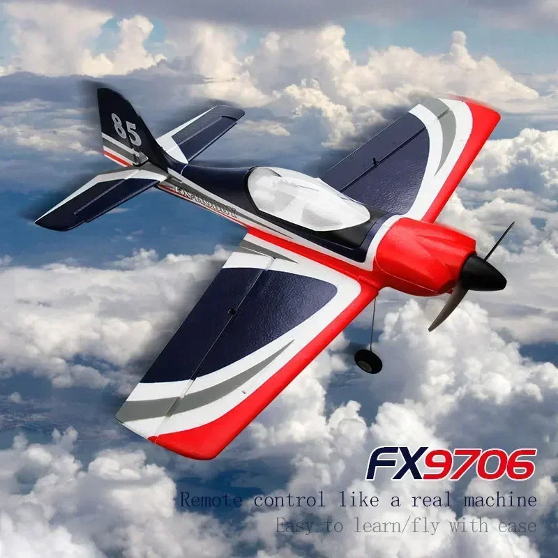 Remote Control 5-Channel Red  Fighter Fixed Wing Rc Fx9706 Aircraft Model Foam Remote Control Aircraft Kid Outdoor Toy Gift