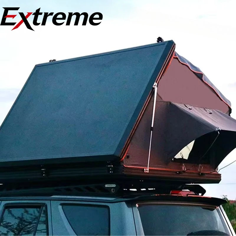 Durable large space aluminum camping 4X4 roof tent waterproof hard shell car roof tent with USB interface T-shaped