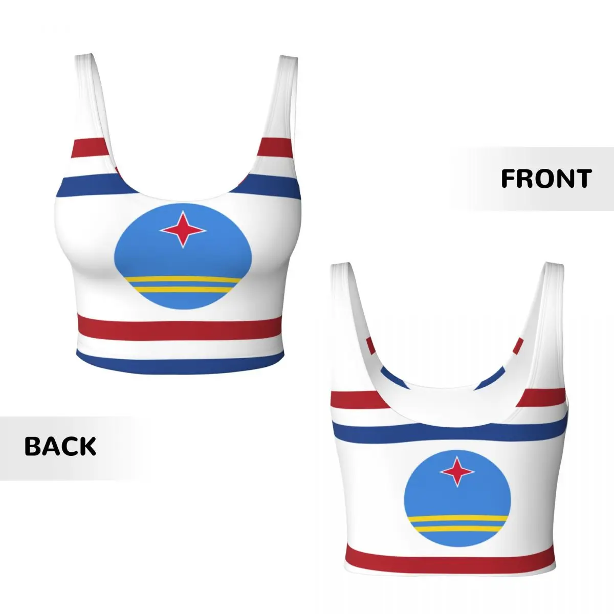 Flag Of The Governor Of Aruba Basic Tops Women Samba Sexy V-Neck Yoga Fitness Sports Tops