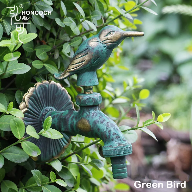 Supply Manufacturing Outdoor Faucet 4.5 in. Brass Outside Faucet with Bird Shaped Bibcock Decorative Garden Faucet