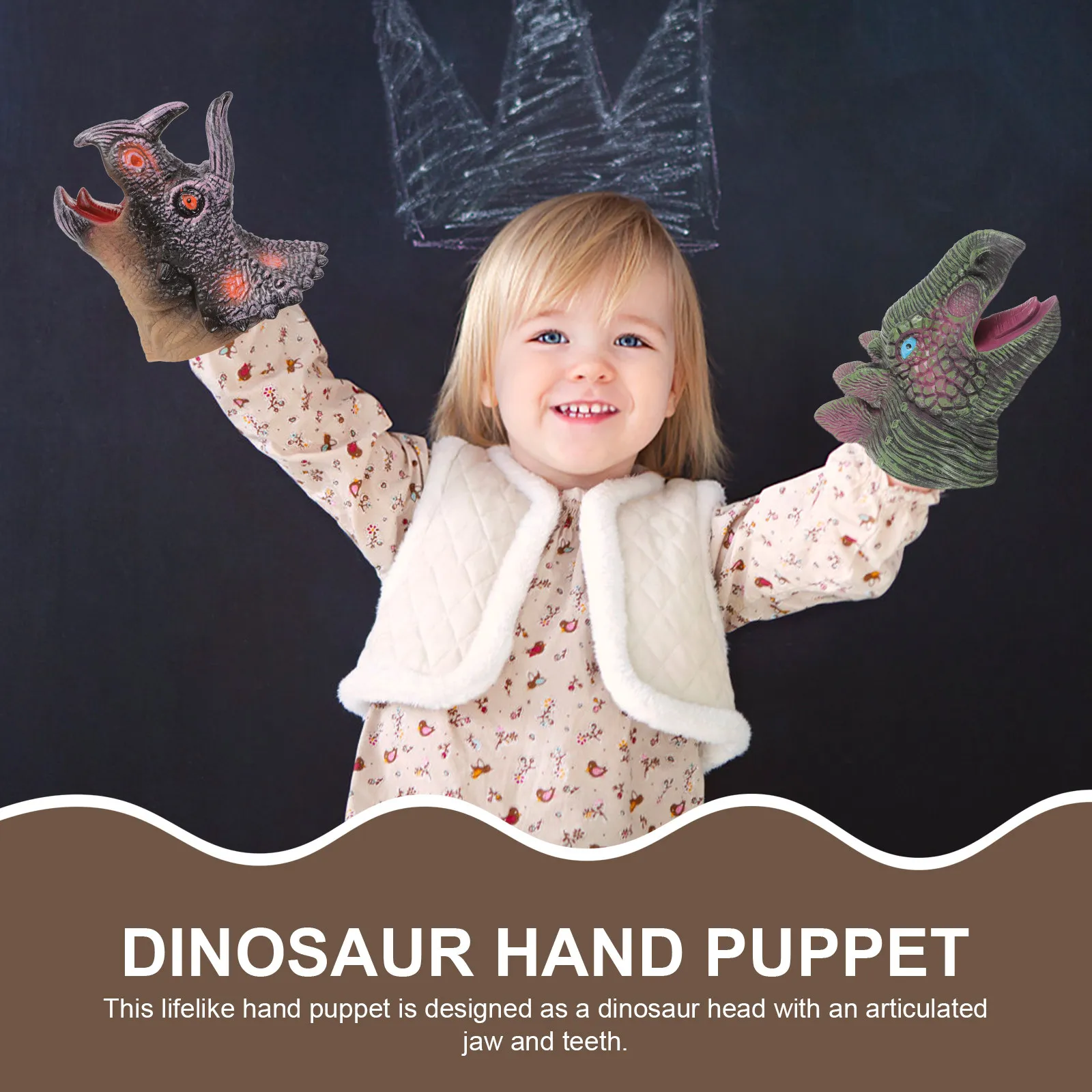 4Pcs Safe Dinosaur Hand Puppets Premium Materials Movable Teeth Jaw for Kids Imaginative Play Storytelling Interactive Hand