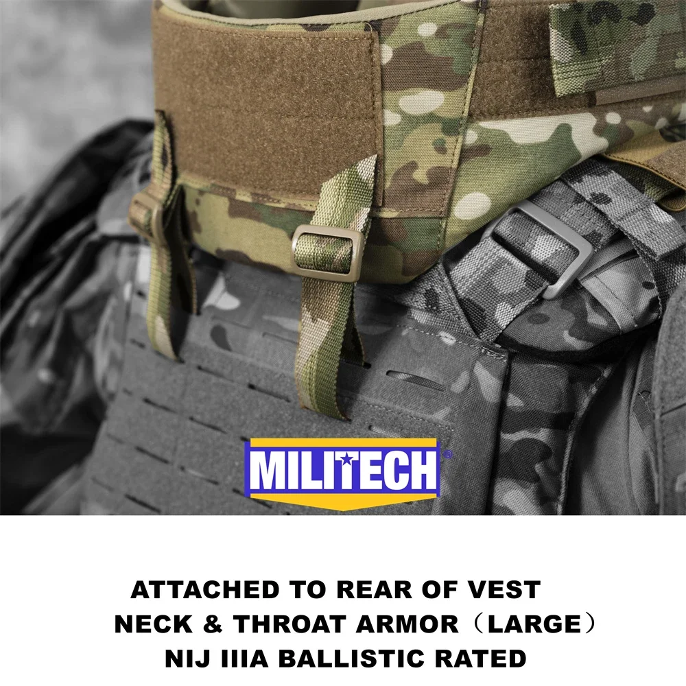 MILITECH NIJ Level 3A IIIA 0108.01 Bulletproof Neck&Throat Protector Ballistic Collar Fits AVS CPC LVS Vest Neck Anti-Fragment