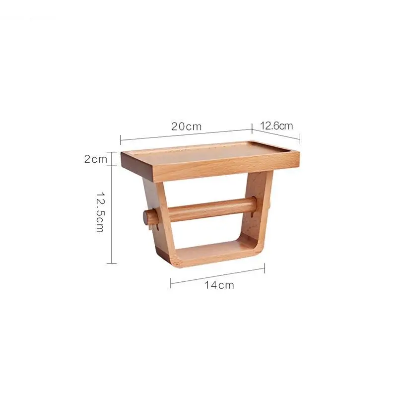 Imagem -06 - Montado na Parede Suporte de Tecido de Madeira Maciça Caixa de Rolo de wc Porta-guardanapos Organizador de Toalha de Papel Prateleira