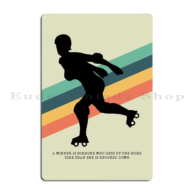 Roller Skate Wall Art Deco Metal Plaque Poster Personalized Party Cave Designing Club Tin Sign Poster