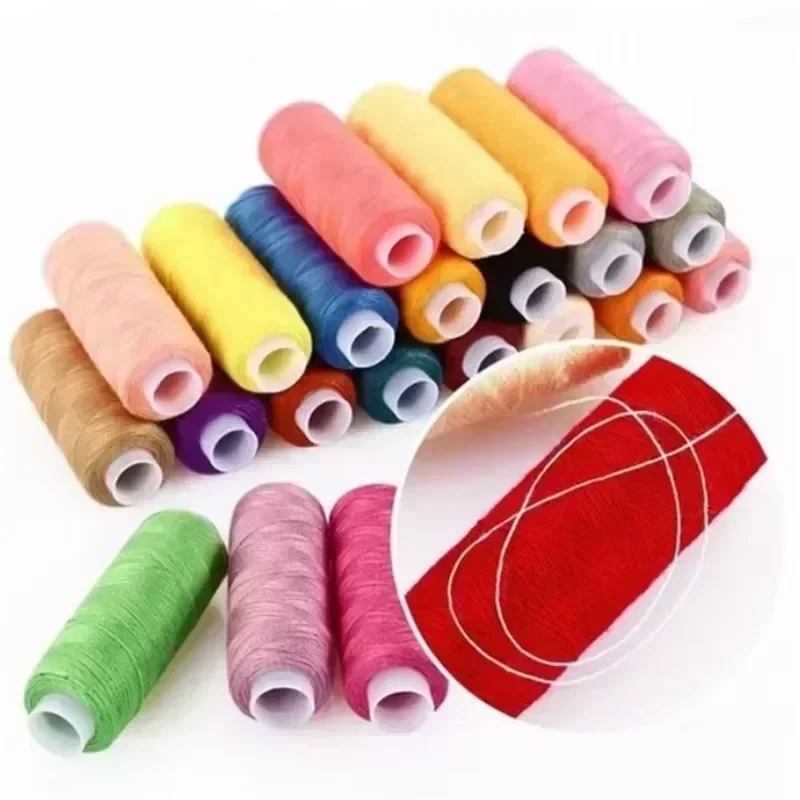 24 Colors Polyester Embroidery Thread Sewing Thread Kit for Hand & Machine Sewing, Craft Patch, Steering Wheel Cover Repair Sewi