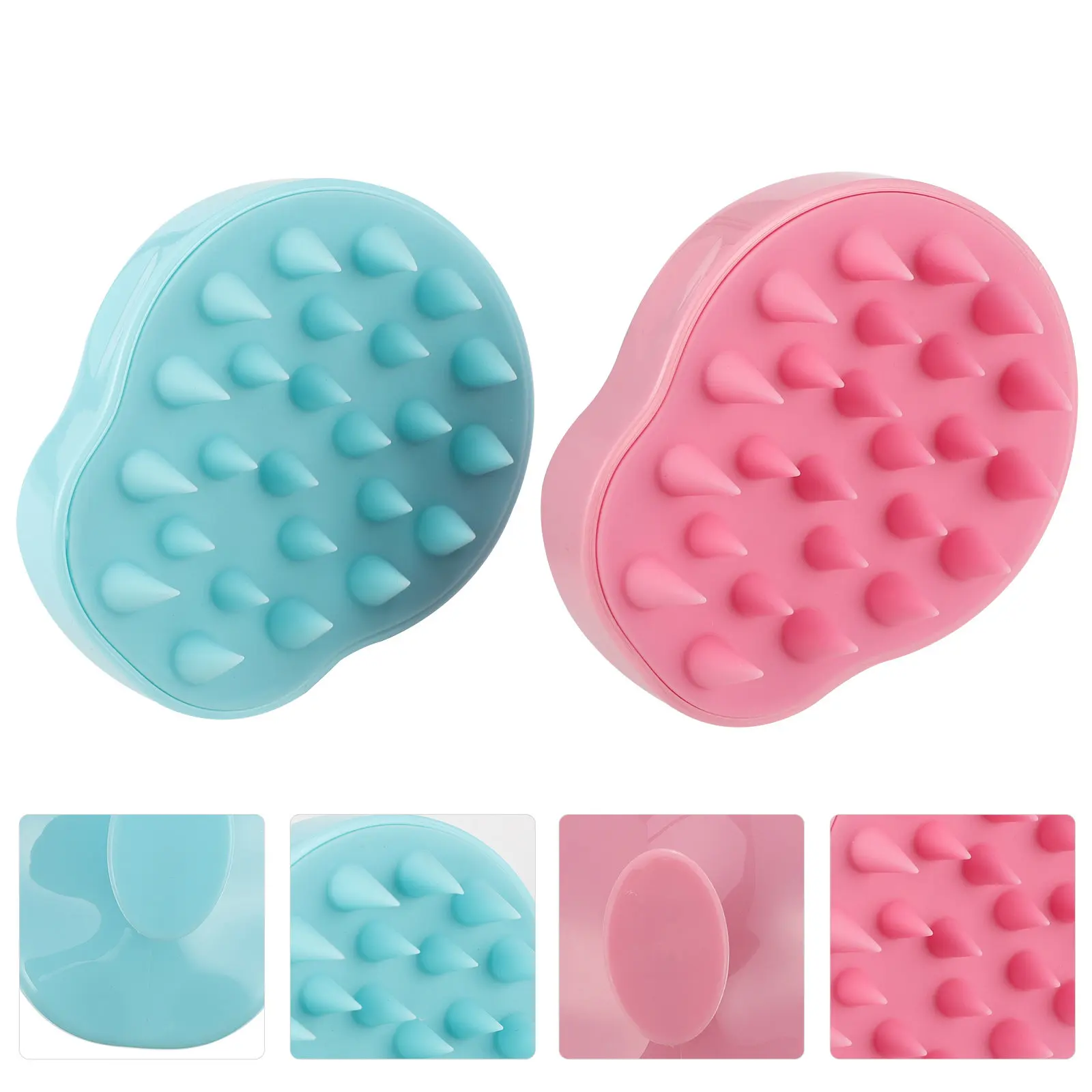 

2 шт. силиконовые щетки для мытья волос и массажа кожи головы, глубокая очистка, улучшение кровообращения, стимуляция роста волос