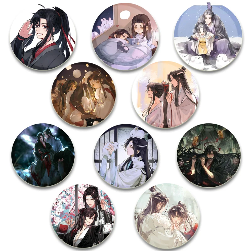 

Anime Mo Dao Zu Shi Handmade Tinplate Brooches Cartoon Coplay Badge Wei Wuxian Lan Wangji Cute Enamel Pins Jewelry Accessories