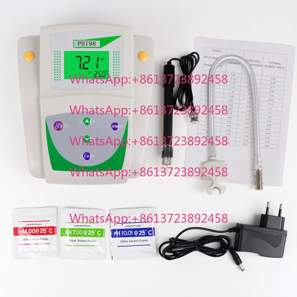 Digital Benchtop High Accuracy PH Meter with Large LCD Screen for Water Quality Testing Temperature Compensation